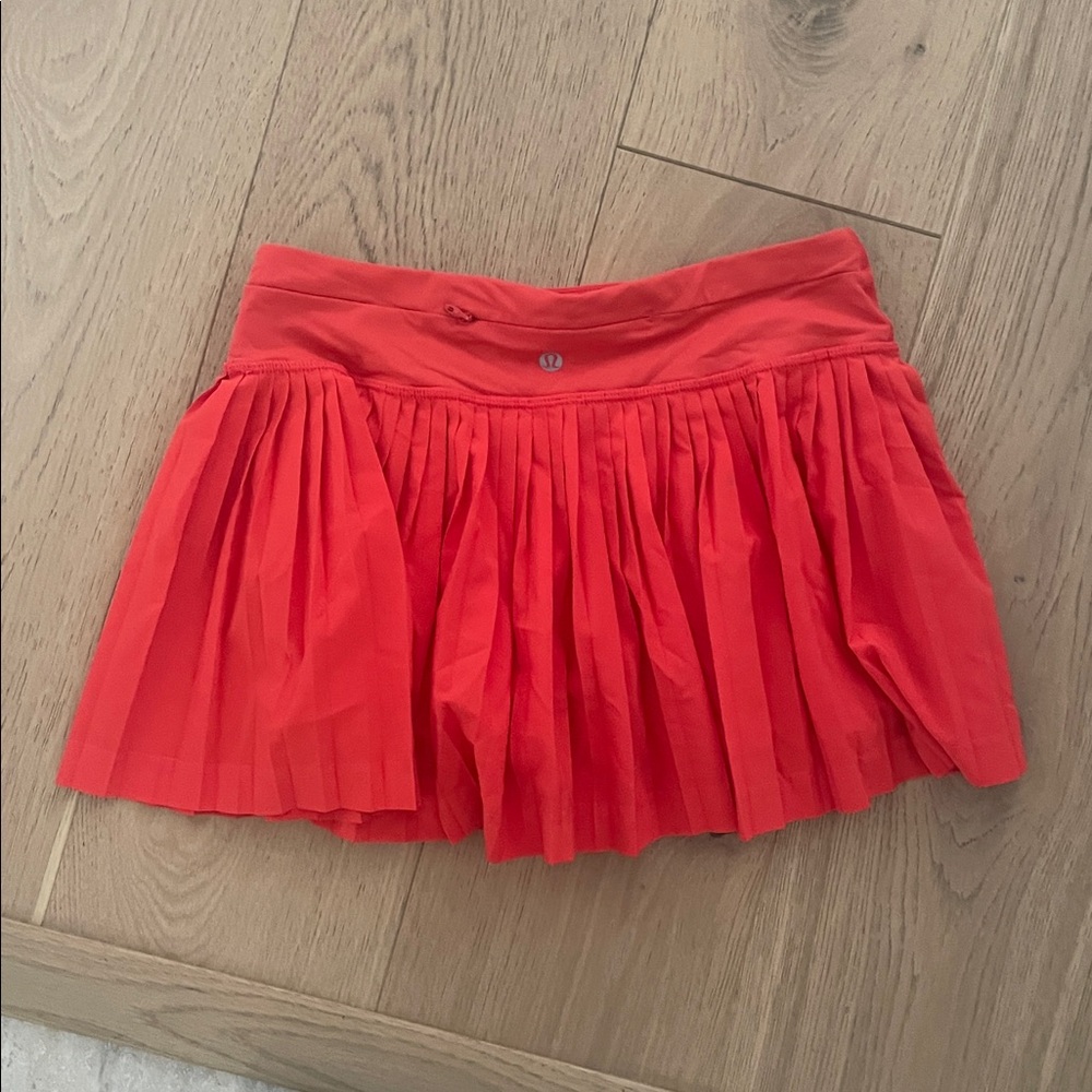 Lululemon coral pink almost Red Pleated Skirt 4